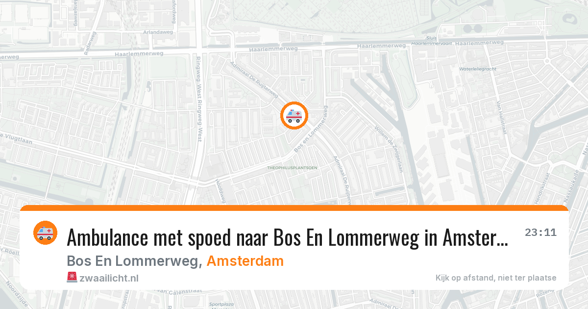 Ambulance met spoed naar Bos En Lommerweg in Amsterdam — 25 apr 2026