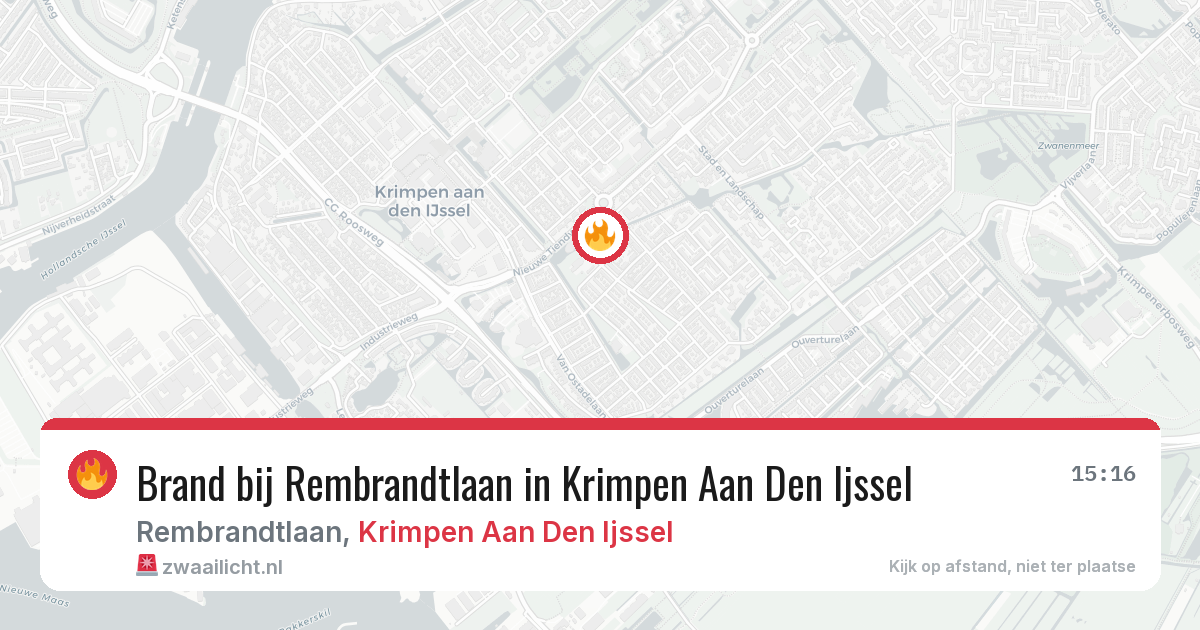Brand bij Rembrandtlaan in Krimpen Aan Den Ijssel — 11 aug 2026
