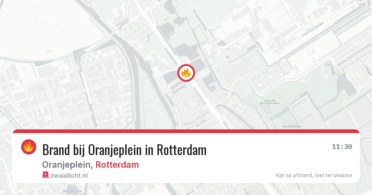Brand bij Oranjeplein in Rotterdam — 7 apr 2026