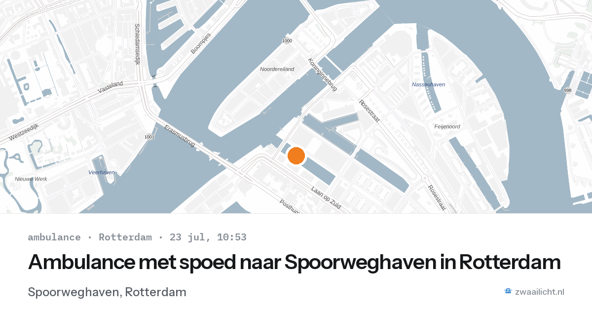 Ambulance met spoed naar Spoorweghaven in Rotterdam — 23 jul 2026