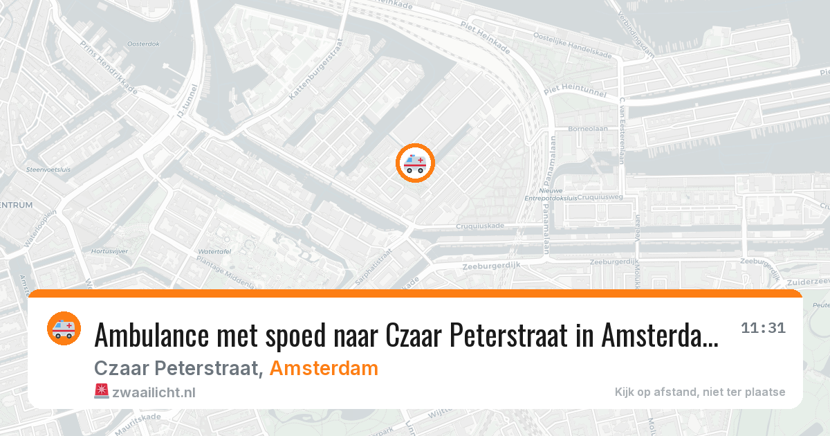 Ambulance met spoed naar Czaar Peterstraat in Amsterdam — 25 mrt 2026