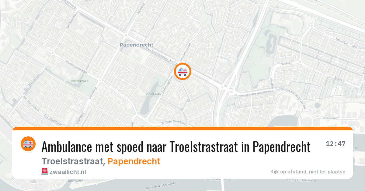 Ambulance met spoed naar Troelstrastraat in Papendrecht — 26 mei 2026