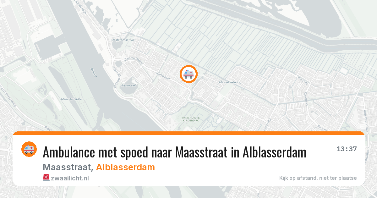 Ambulance met spoed naar Maasstraat in Alblasserdam — 2 jul 2026