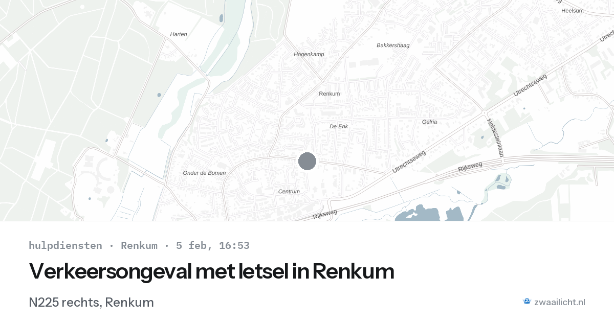Verkeersongeval met letsel in Renkum — 5 feb 2026