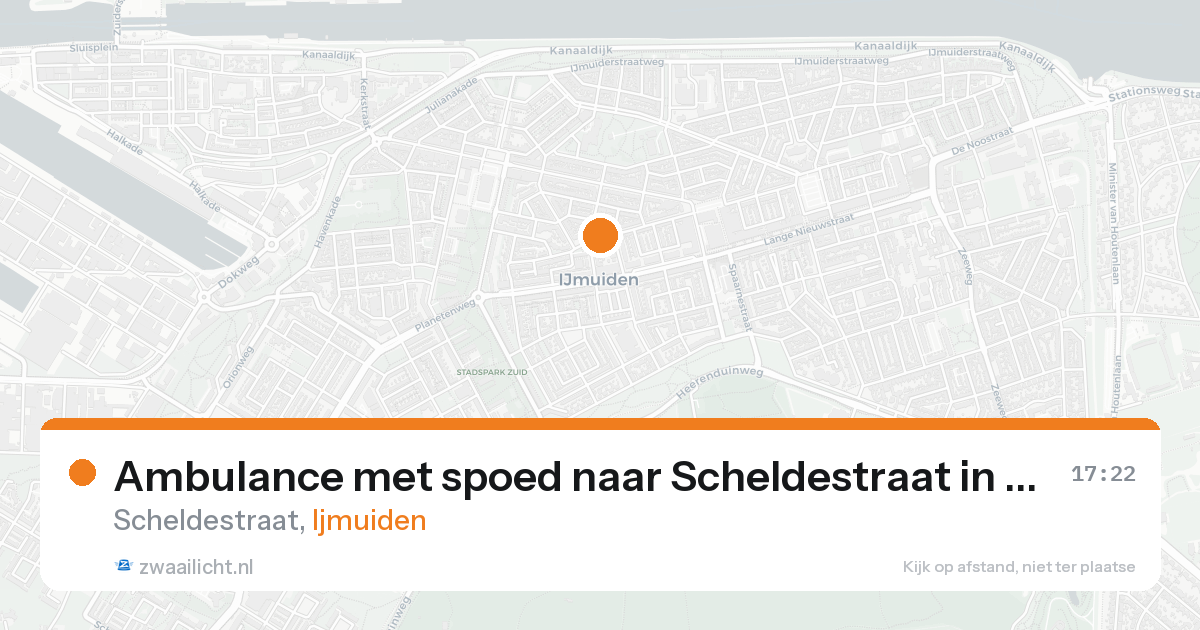 Ambulance met spoed naar Scheldestraat in Ijmuiden — 16 aug 2026