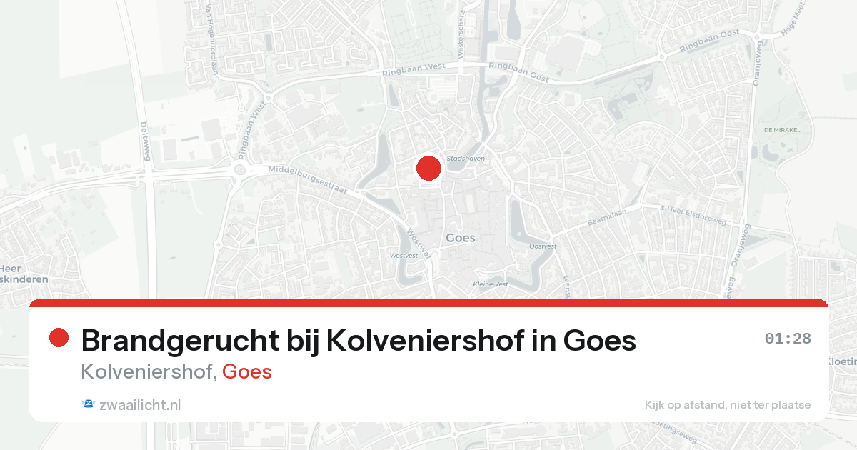 Brandgerucht bij Kolveniershof in Goes — 15 aug 2026