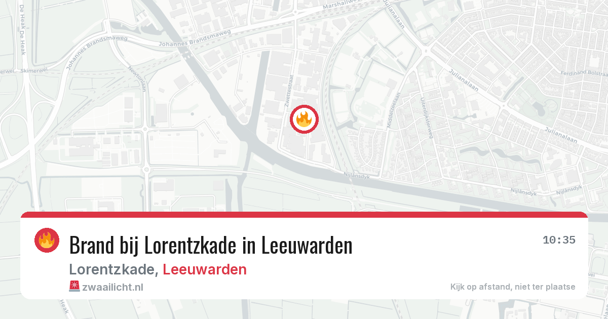 Brand bij Lorentzkade in Leeuwarden — 28 apr 2026