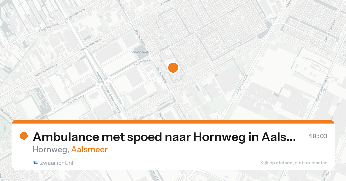 Ambulance met spoed naar Hornweg in Aalsmeer — 23 jul 2026