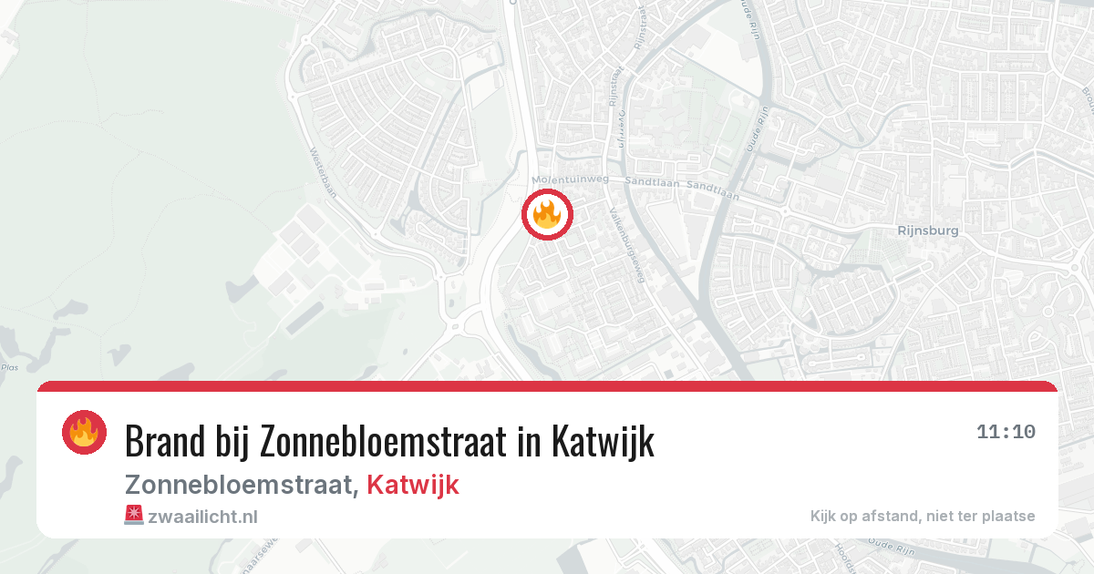 Brand bij Zonnebloemstraat in Katwijk — 18 mrt 2026