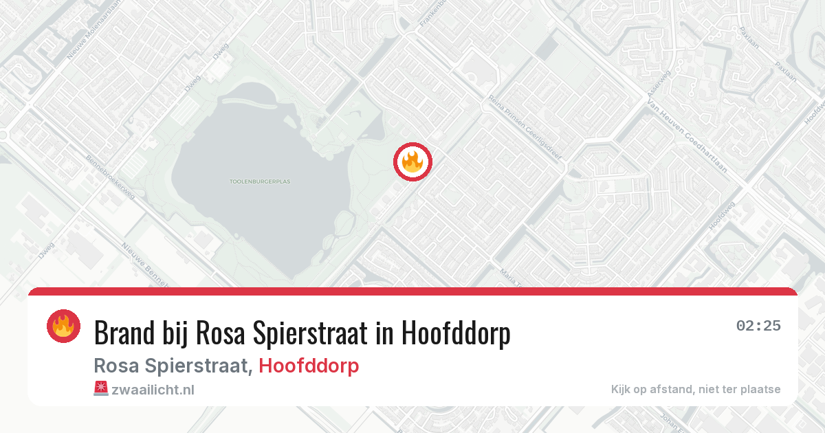 Brand bij Rosa Spierstraat in Hoofddorp — 17 jun 2026
