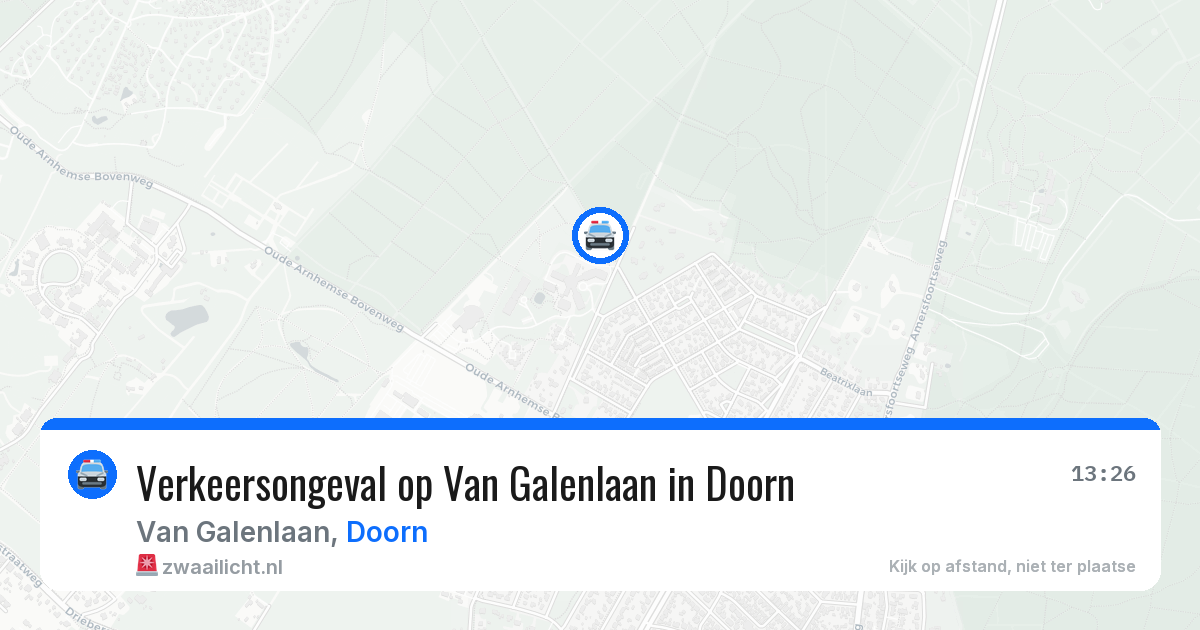 Verkeersongeval op Van Galenlaan in Doorn — 28 mrt 2026