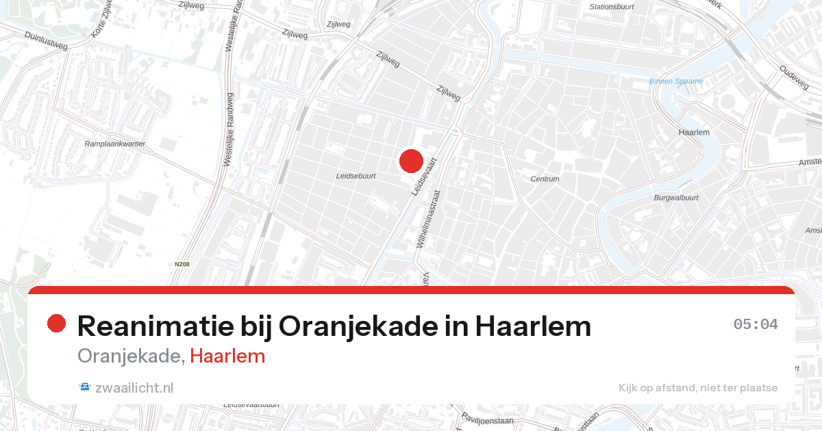 Reanimatie bij Oranjekade in Haarlem — 27 aug 2026