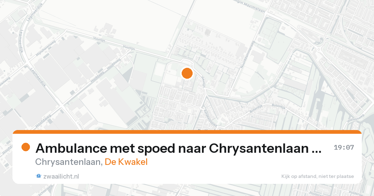 Ambulance met spoed naar Chrysantenlaan in De Kwakel — 17 aug 2026
