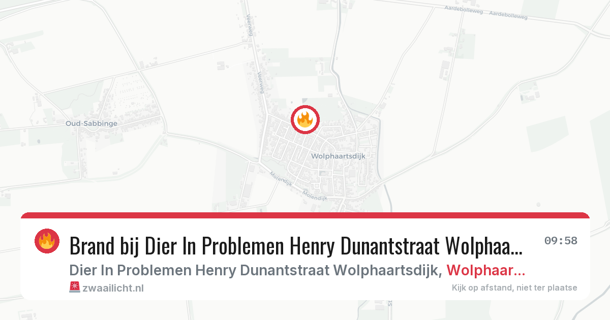 Brand bij Dier In Problemen Henry Dunantstraat Wolphaartsdijk in Wolphaartsdijk — 2 aug 2026