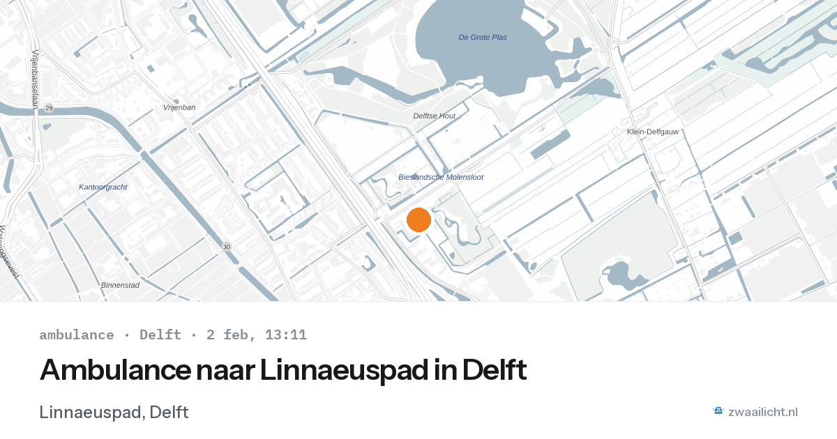 Ambulance naar Linnaeuspad in Delft — 2 feb 2026