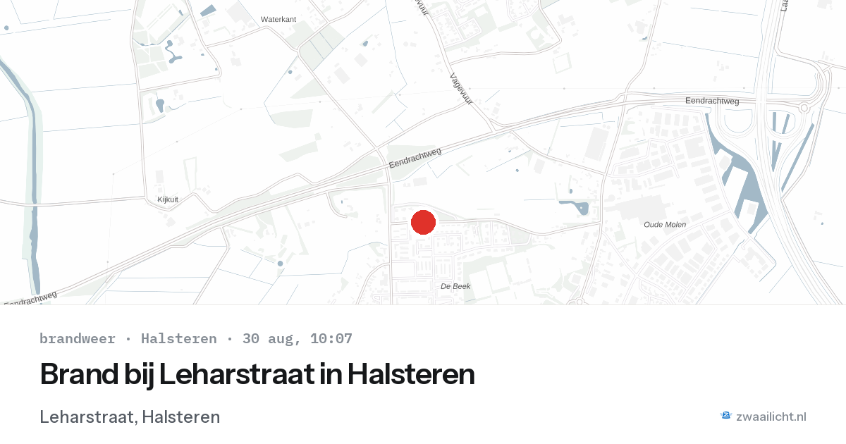 Brand bij Leharstraat in Halsteren — 30 aug 2026