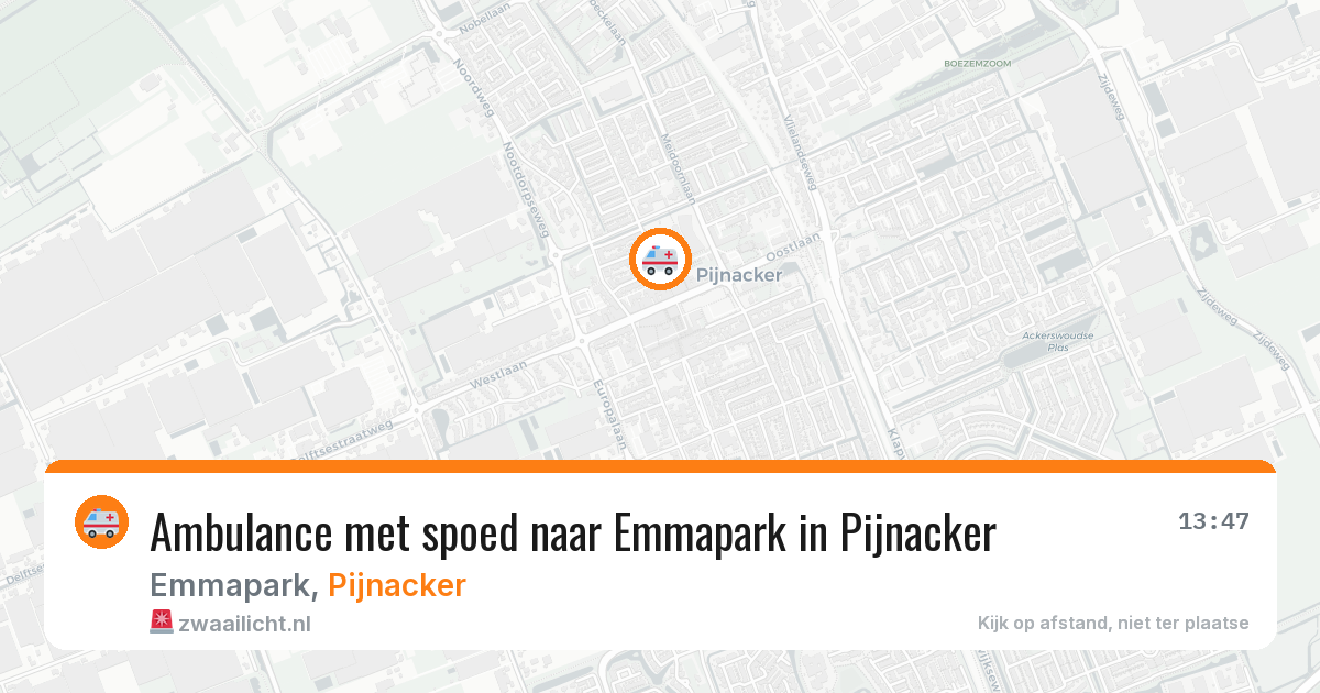 Ambulance met spoed naar Emmapark in Pijnacker — 5 aug 2026