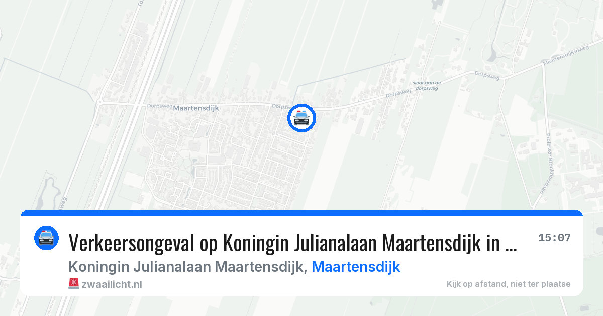 Verkeersongeval op Koningin Julianalaan Maartensdijk in Maartensdijk — 5 aug 2026
