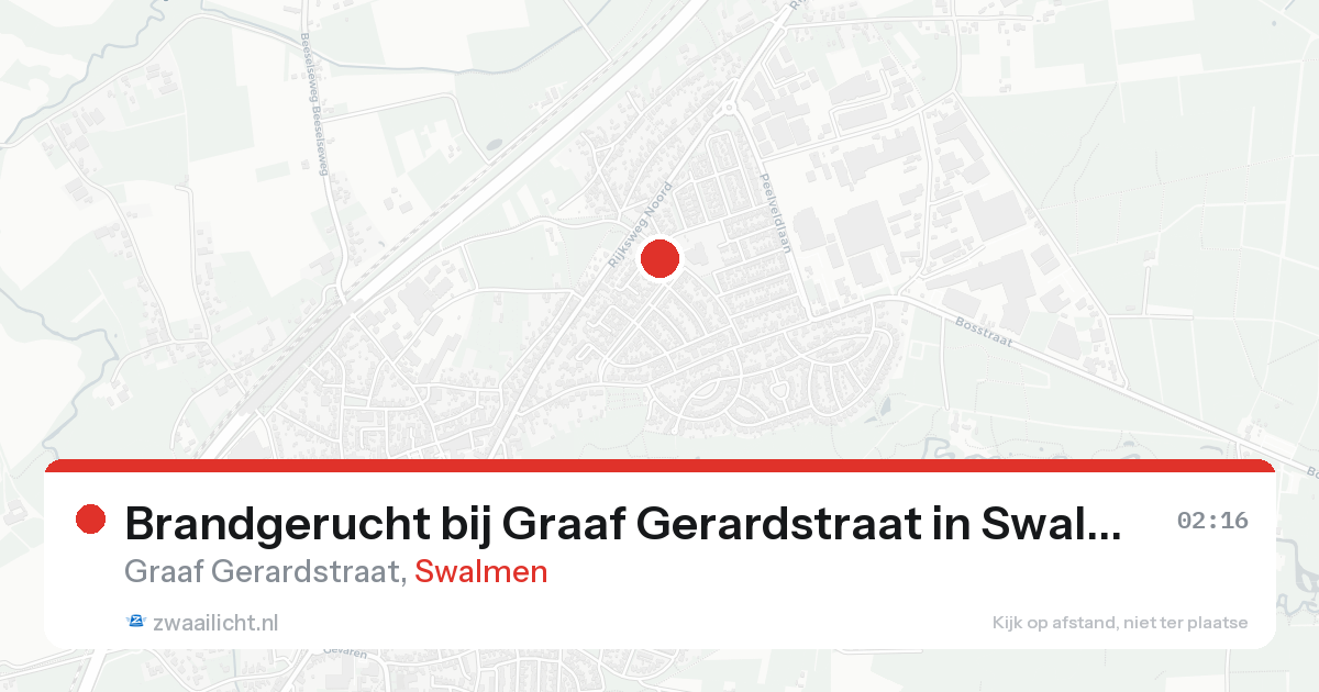 Brandgerucht bij Graaf Gerardstraat in Swalmen — 20 aug 2026