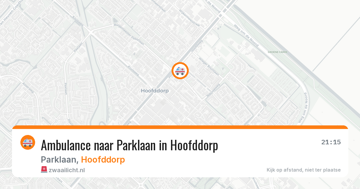 Ambulance naar Parklaan in Hoofddorp — 10 aug 2026