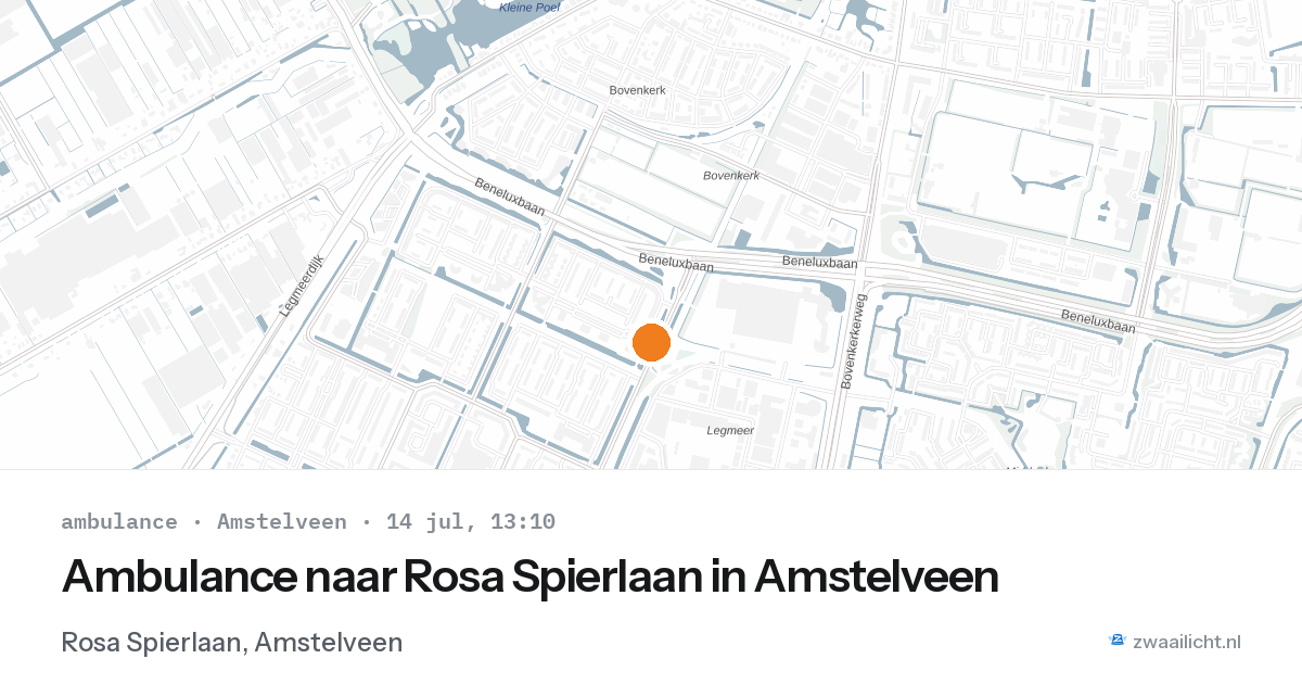 Ambulance naar Rosa Spierlaan in Amstelveen — 14 jul 2026