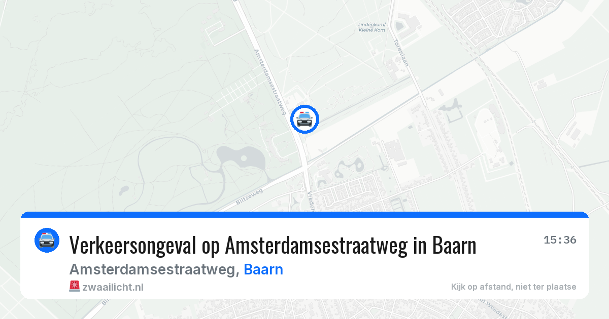 Verkeersongeval op Amsterdamsestraatweg in Baarn — 25 apr 2026