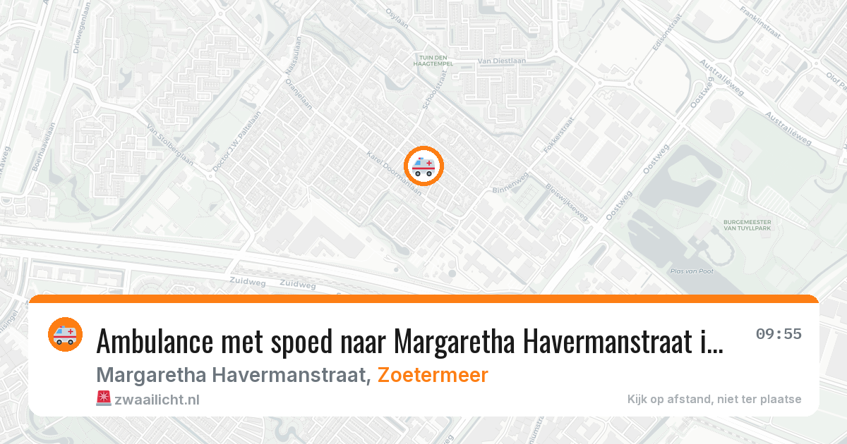 Ambulance met spoed naar Margaretha Havermanstraat in Zoetermeer — 1 aug 2026