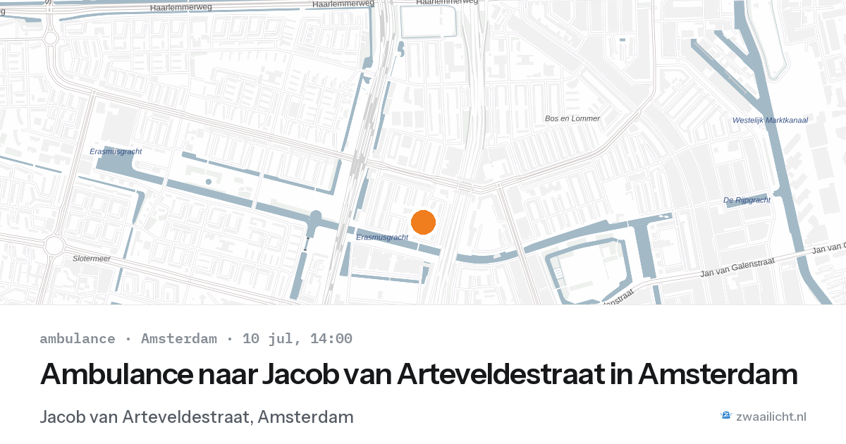 Ambulance naar Jacob van Arteveldestraat in Amsterdam — 10 jul 2026