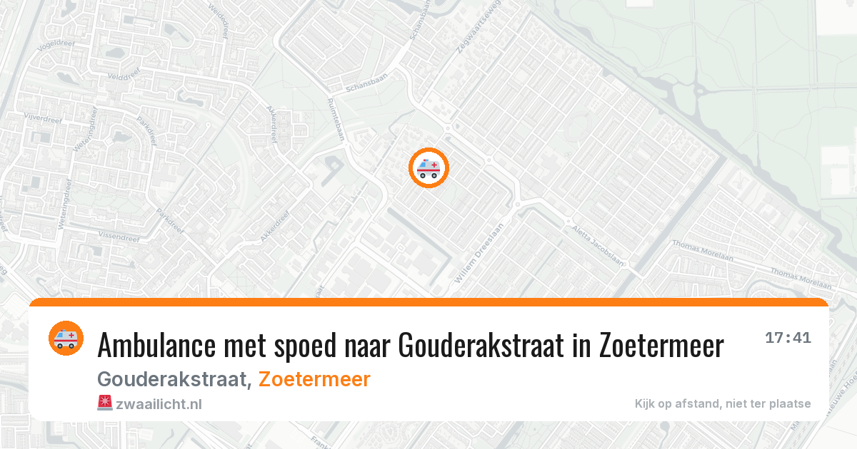 Ambulance met spoed naar Gouderakstraat in Zoetermeer — 21 mei 2026