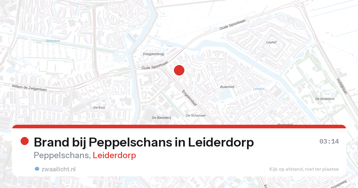 Brand bij Peppelschans in Leiderdorp — 8 mei 2026