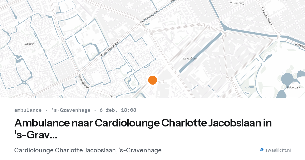 Ambulance naar Cardiolounge Charlotte Jacobslaan in 's-Gravenhage — 6 feb 2026