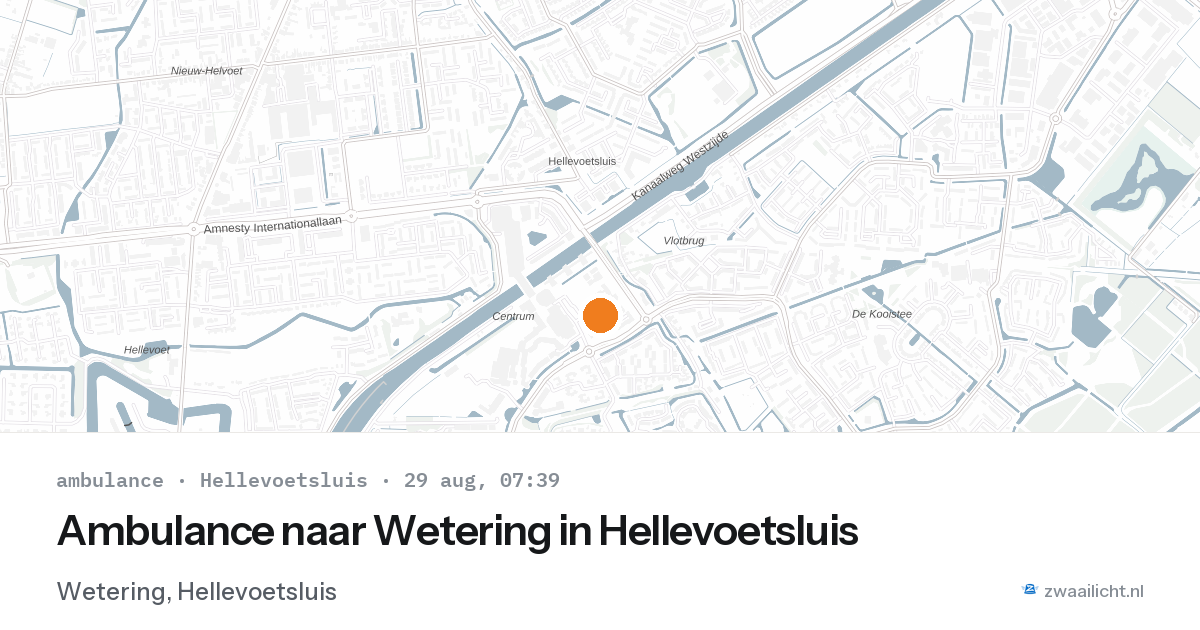 Ambulance naar Wetering in Hellevoetsluis — 29 aug 2026