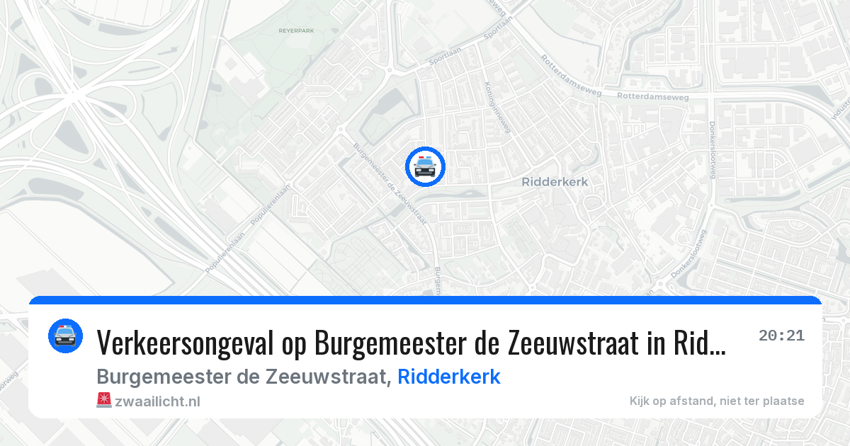 Verkeersongeval op Burgemeester de Zeeuwstraat in Ridderkerk — 3 jul 2026