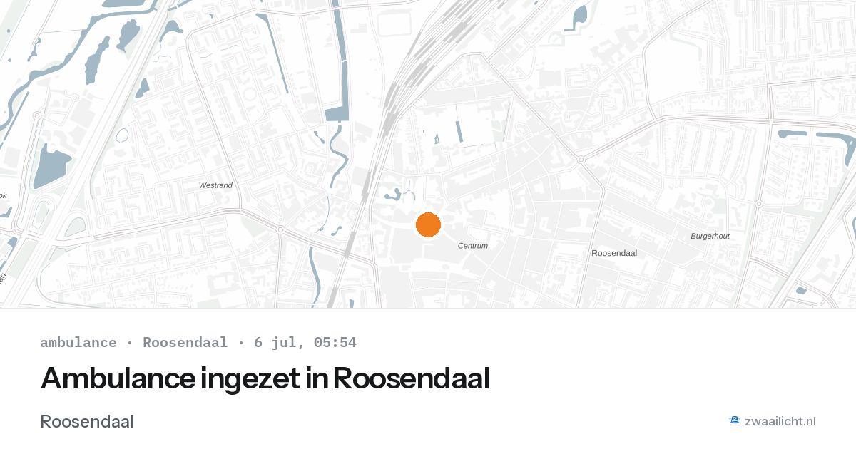 Ambulance ingezet in Roosendaal — 6 jul 2026
