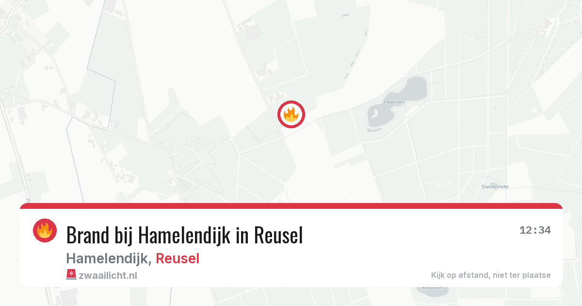 Brand bij Hamelendijk in Reusel — 17 jun 2026