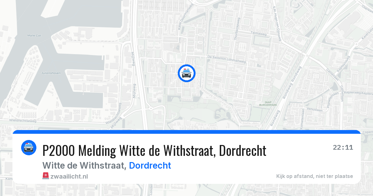 P2000 Melding Witte de Withstraat, Dordrecht — 21 jul 2026