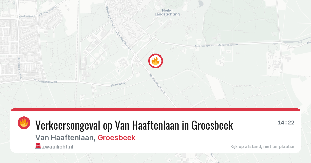 Verkeersongeval op Van Haaftenlaan in Groesbeek — 19 jul 2026