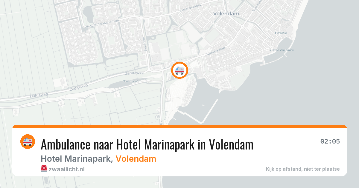 Ambulance naar Hotel Marinapark in Volendam — 9 jul 2026
