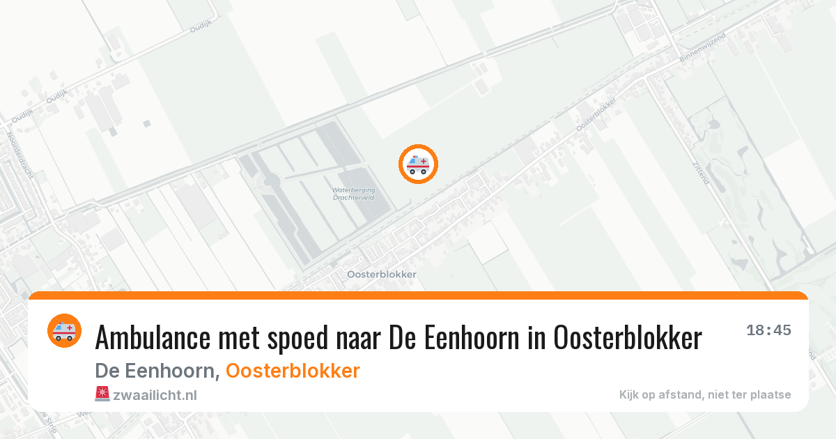 Ambulance met spoed naar De Eenhoorn in Oosterblokker — 14 jun 2026