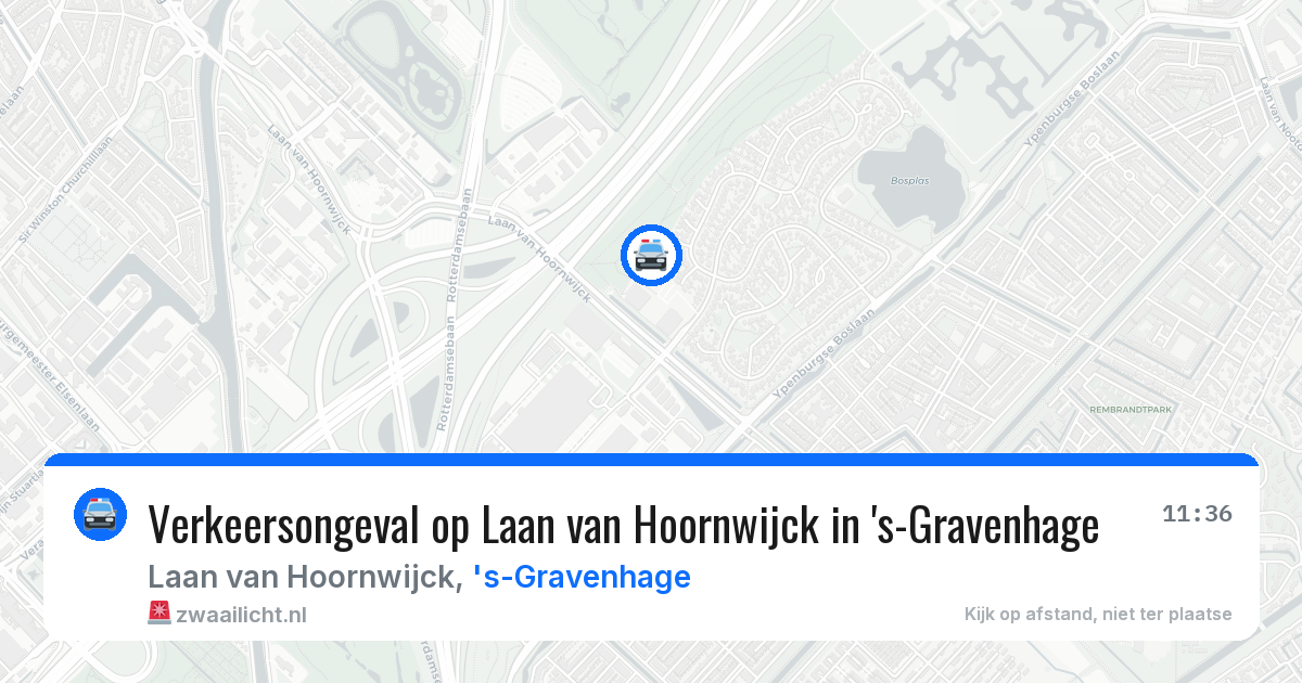 Verkeersongeval op Laan van Hoornwijck in 's-Gravenhage — 11 aug 2026