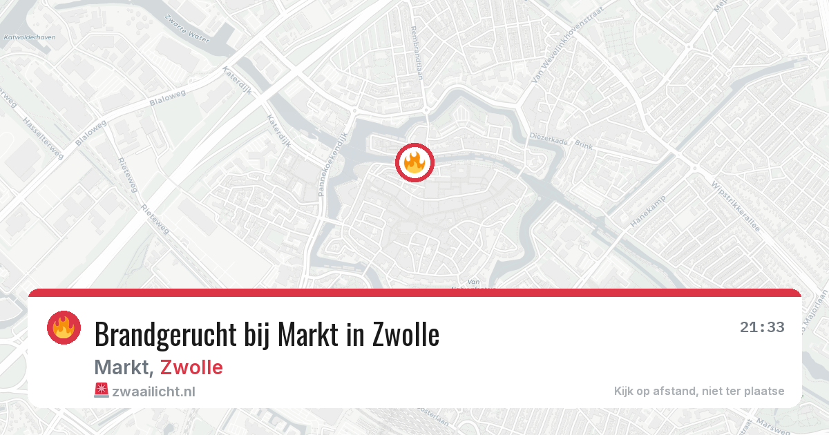 Brandgerucht bij Markt in Zwolle — 23 mrt 2026