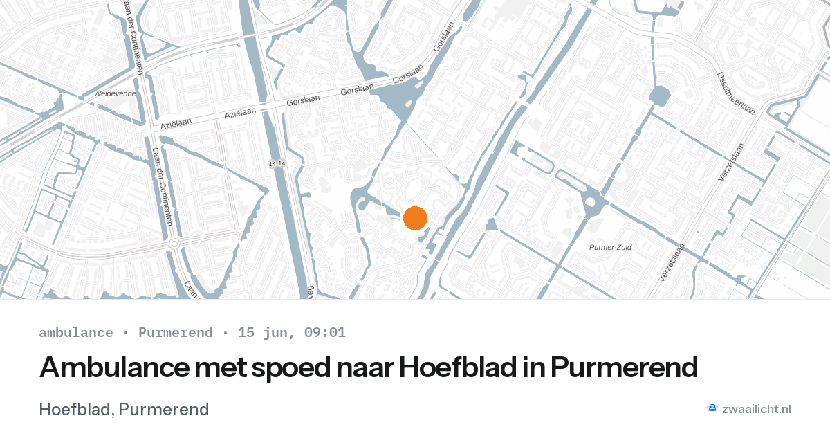 Ambulance met spoed naar Hoefblad in Purmerend — 15 jun 2026