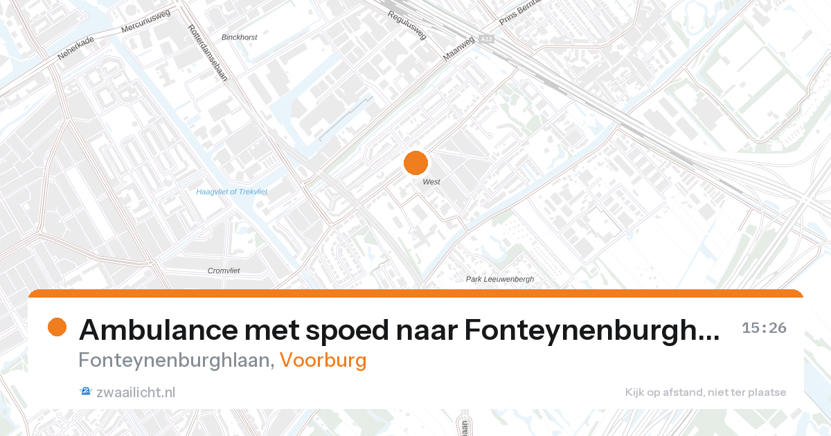 Ambulance met spoed naar Fonteynenburghlaan in Voorburg — 27 aug 2026