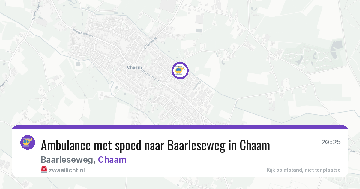 Ambulance met spoed naar Baarleseweg in Chaam — 23 jun 2026
