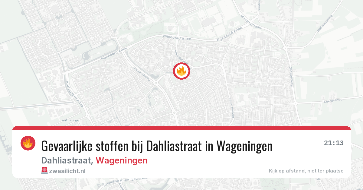 Gevaarlijke stoffen bij Dahliastraat in Wageningen — 2 jul 2026