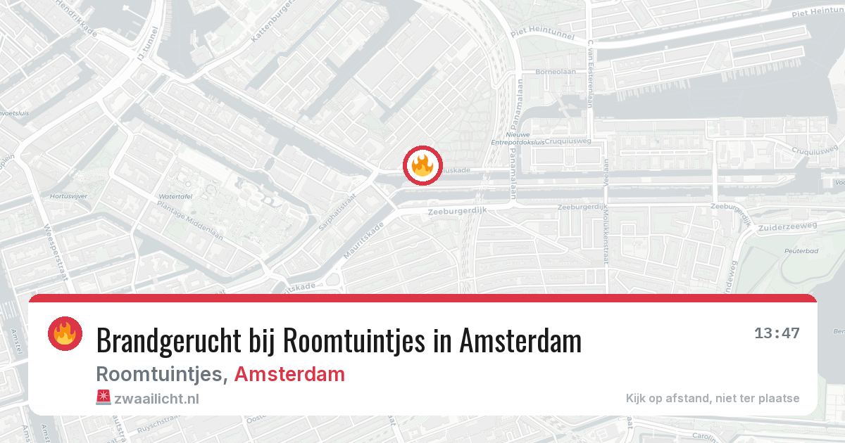 Brandgerucht bij Roomtuintjes in Amsterdam — 10 apr 2026