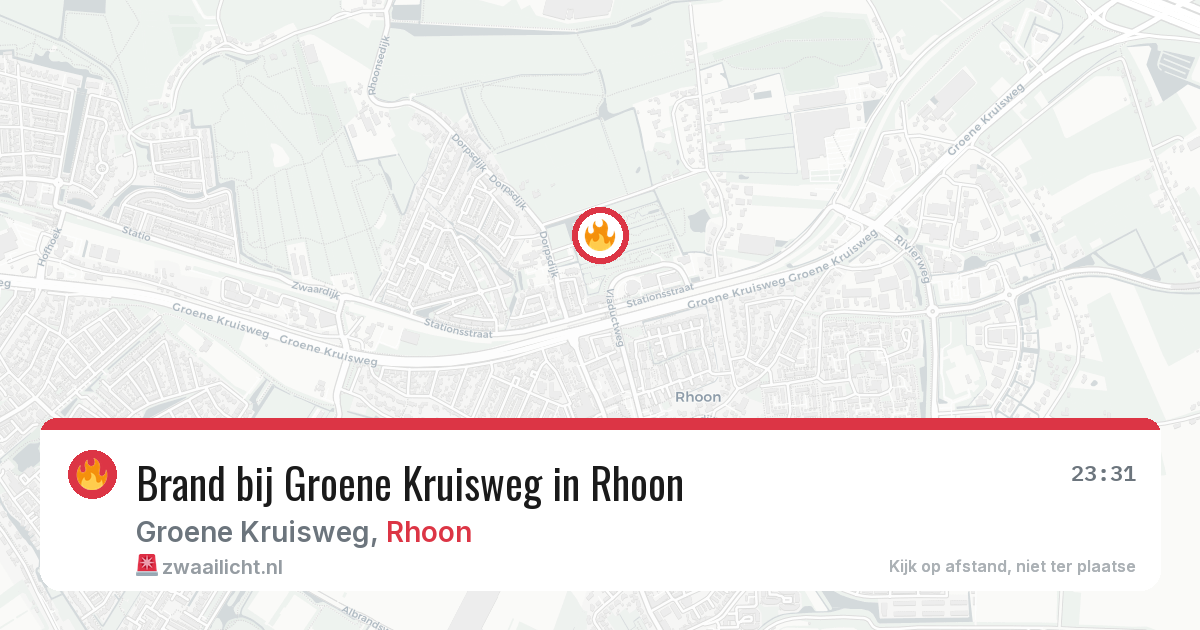 Brand bij Groene Kruisweg in Rhoon — 11 mei 2026