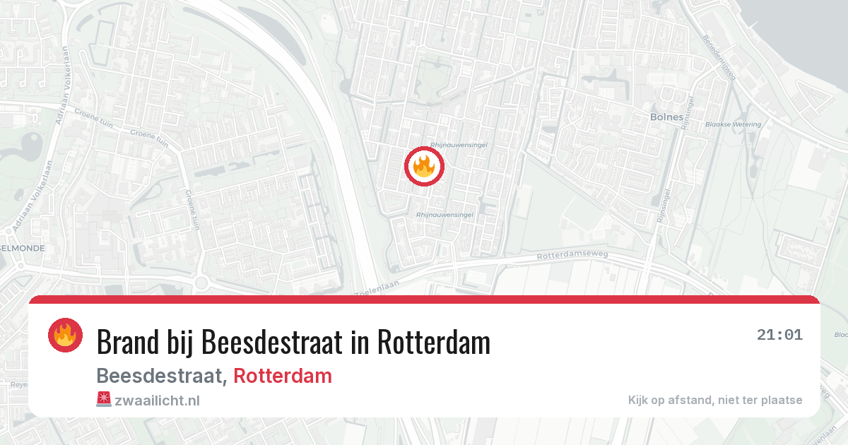 Brand bij Beesdestraat in Rotterdam — 24 mei 2026