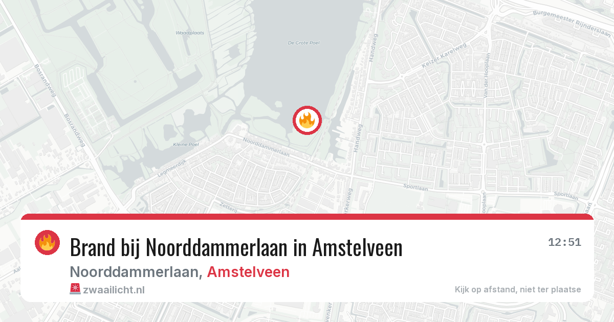 Brand bij Noorddammerlaan in Amstelveen — 26 jun 2026