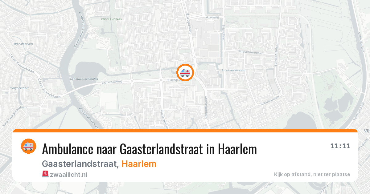 Ambulance naar Gaasterlandstraat in Haarlem — 21 jun 2026